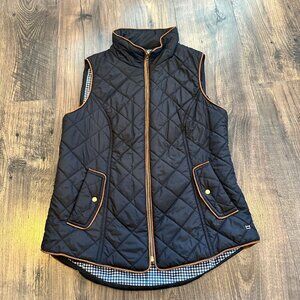 GUC Crown & Ivy Women's Black Quilted Vest w/ Gold & Brown Accents, Size: M